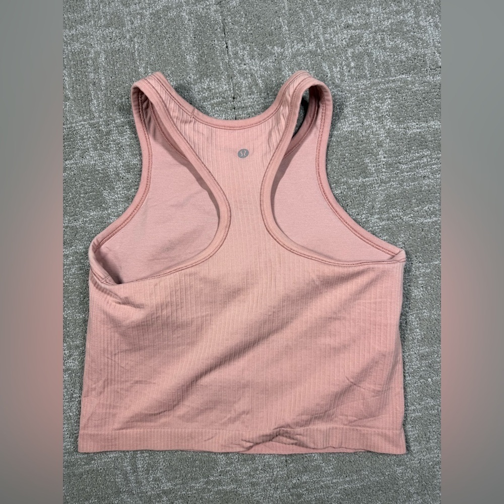 Lululemon Ebb To Street Ribbed Cropped Racerback Tank Top Bra - Picture 5 of 5